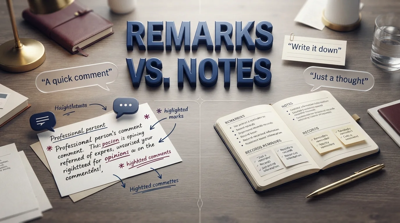 Quick Answer Remarks vs. Notes