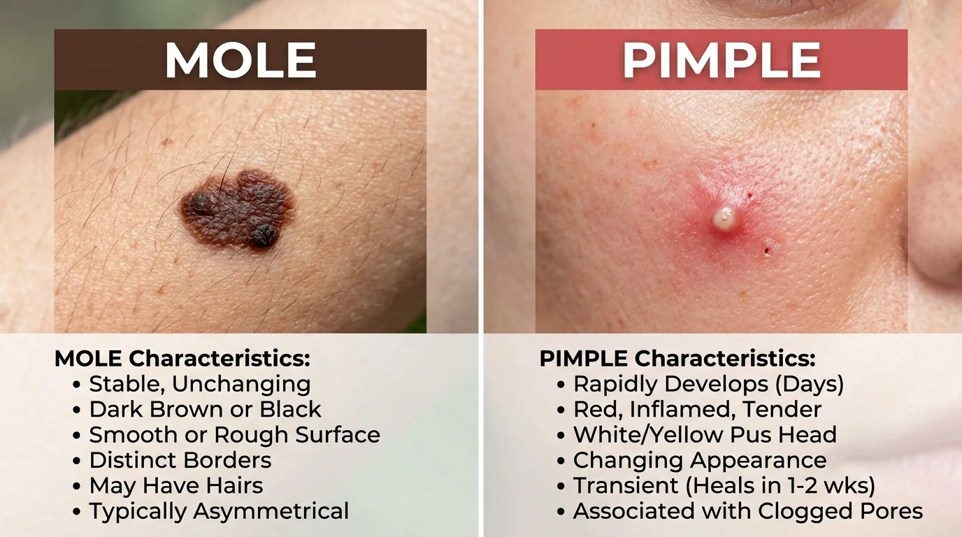 Quick Comparison Mole or Pimple
