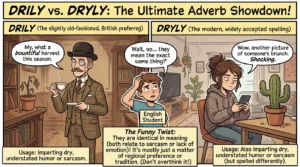 drily vs dryly