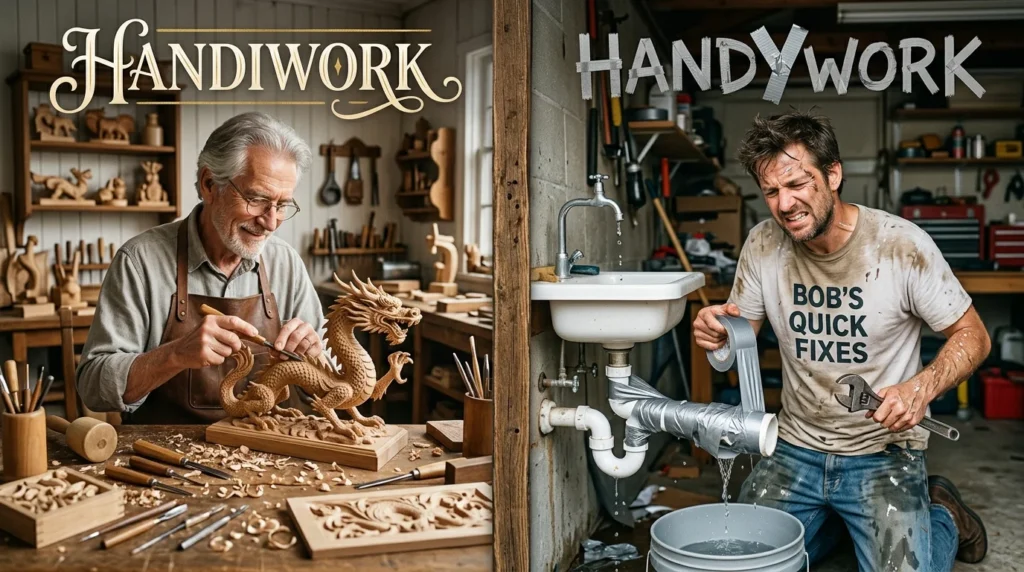 handiwork vs handywork