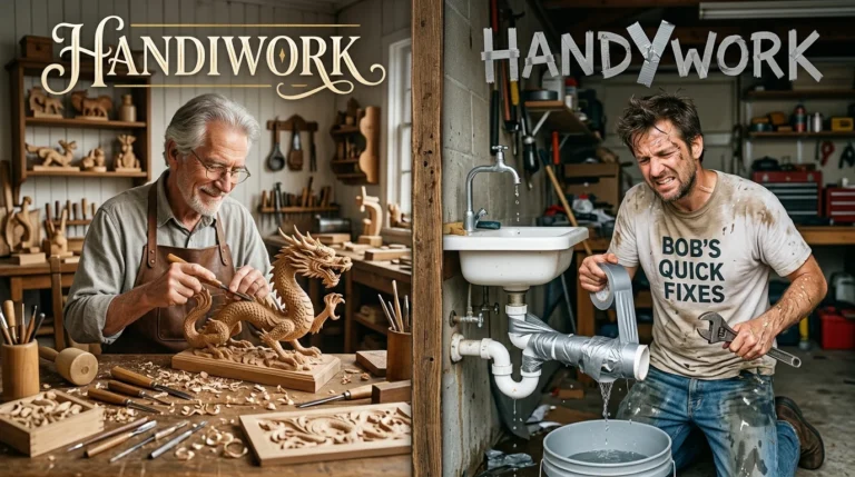 handiwork vs handywork