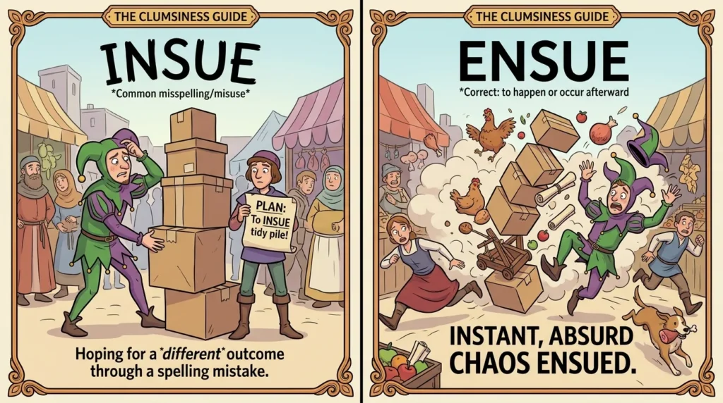 insue vs ensue