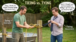 tieing vs tying