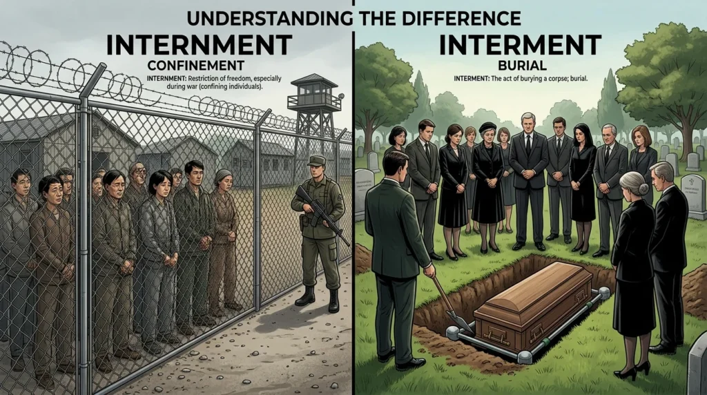 Internment vs. Interment