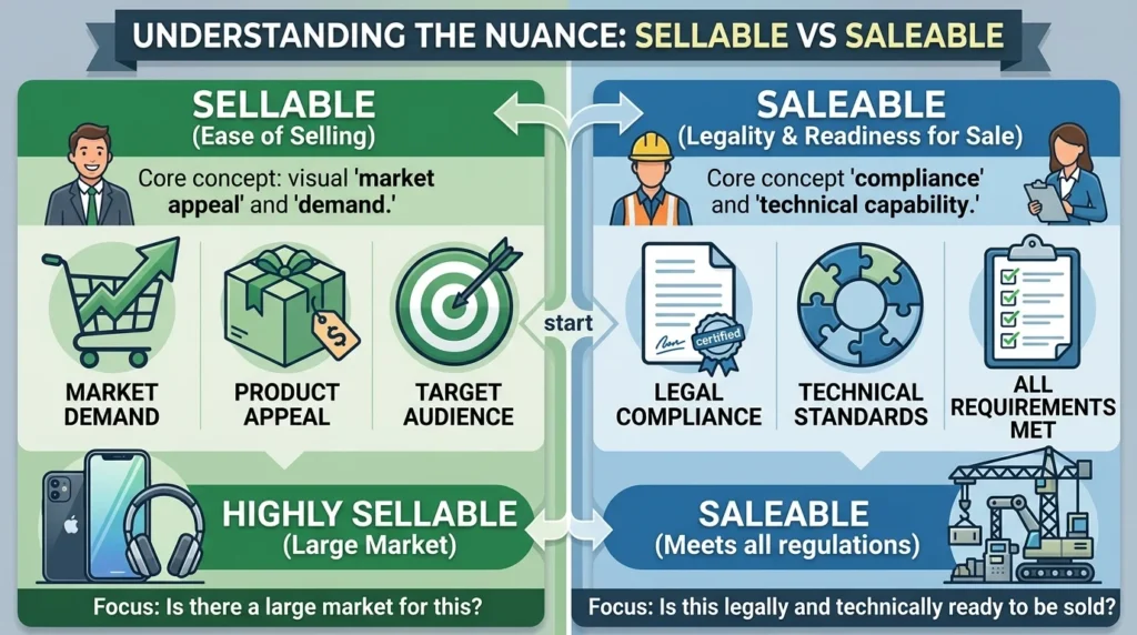 Sellable vs. Saleable