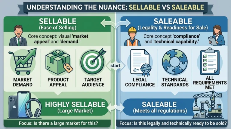 Sellable vs. Saleable