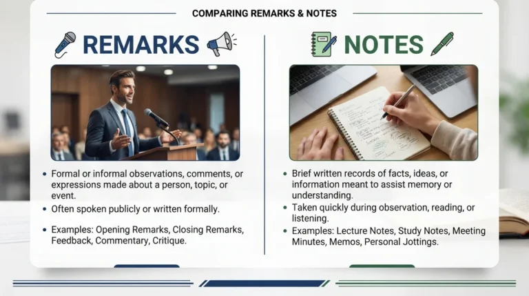 Remarks vs. Notes